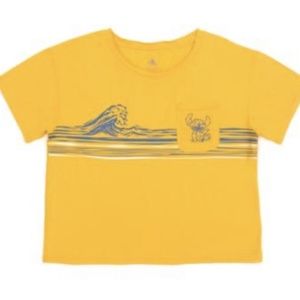 Disney Stitch Yellow Crop Top T-Shirt Women’s LARGE New with Tags SOLD OUT